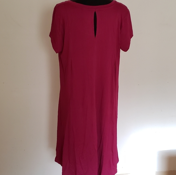 Bobeau Magenta/Plum Tent Key Hole Knit Dress - Picture 2 of 5